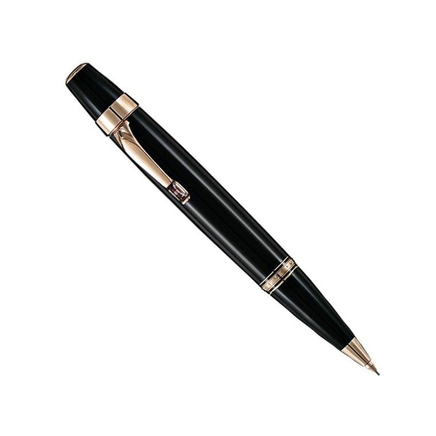 A sleek Montblanc Bohème Marron Versatile Pen lies diagonally against a plain white background. The pen's gold-accented clip and tip are prominently visible, highlighting its elegant and sophisticated design as a luxury writing instrument by Montblanc.