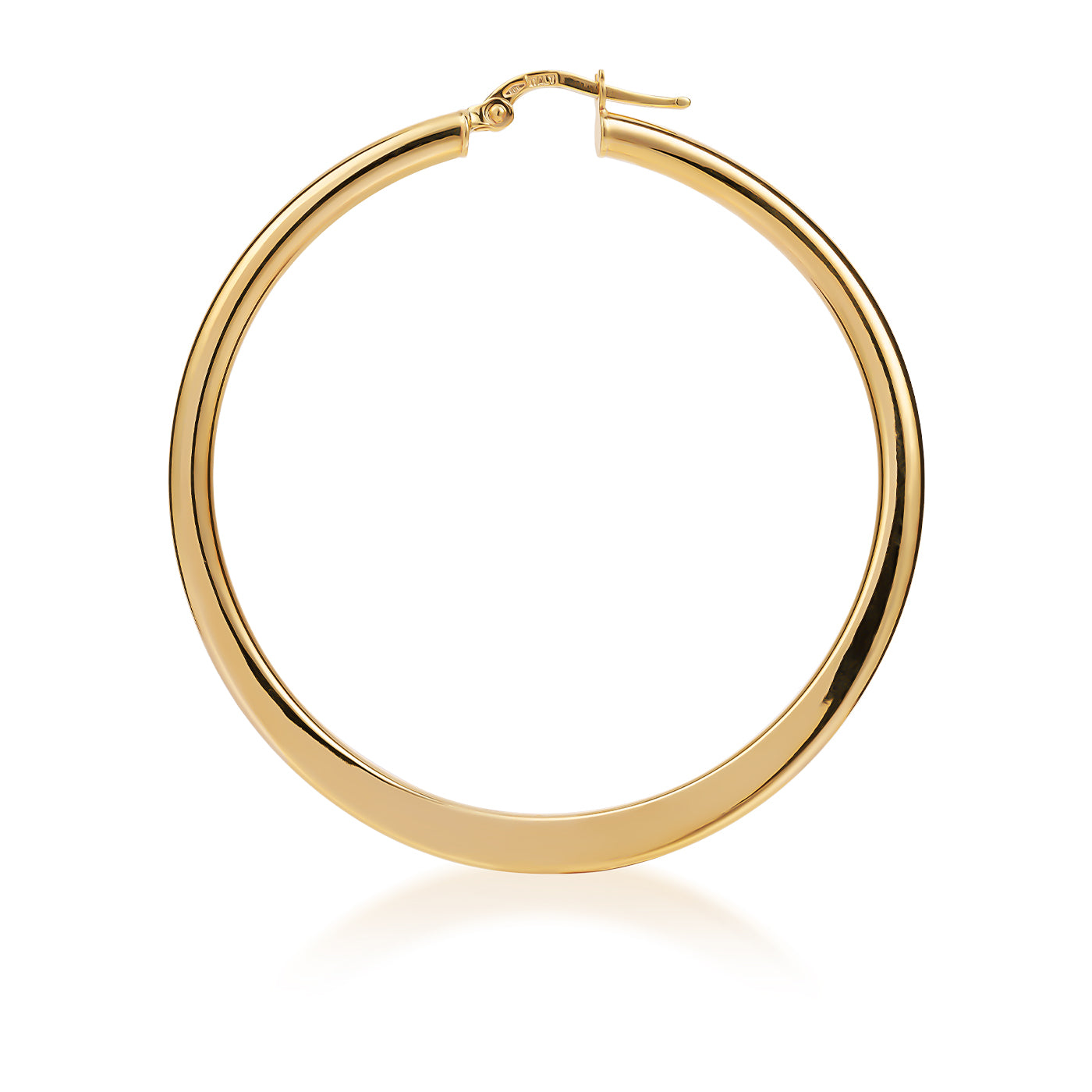 A Raffi&Co.® 14K Yellow Gold Hoop Earring is shown on a plain white background, featuring a smooth, polished finish and a simple clasp for fastening.