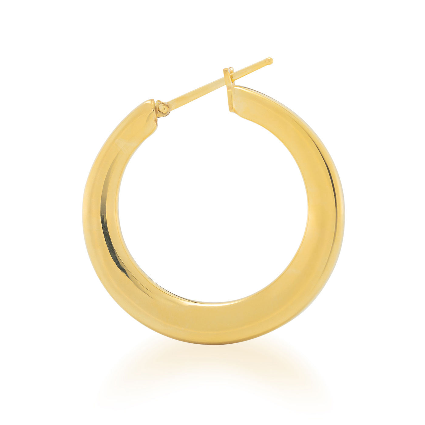 This exquisite piece from Raffi&Co, known as the Raffi&Co.® 18K Yellow Gold Hoop Earrings, features an elegant design with a smooth, polished surface and a secure hinged clasp. Displayed flat on a white background, it beautifully showcases its refined elegance.