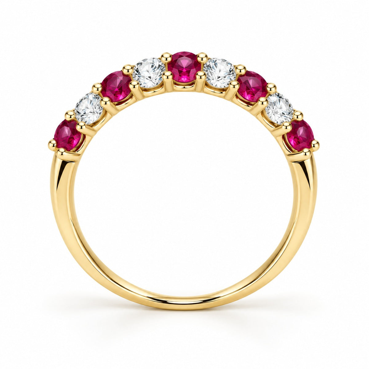 Raffi&Co.® 14K Two-Tone Gold Ruby and Lab Grown Diamond Anniversary Ring — angle view