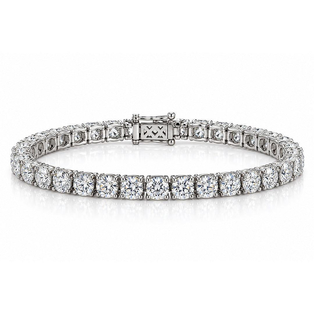 Raffi&Co.® 18K White Gold 7.45 ctw Round Diamond Tennis Bracelet — front view