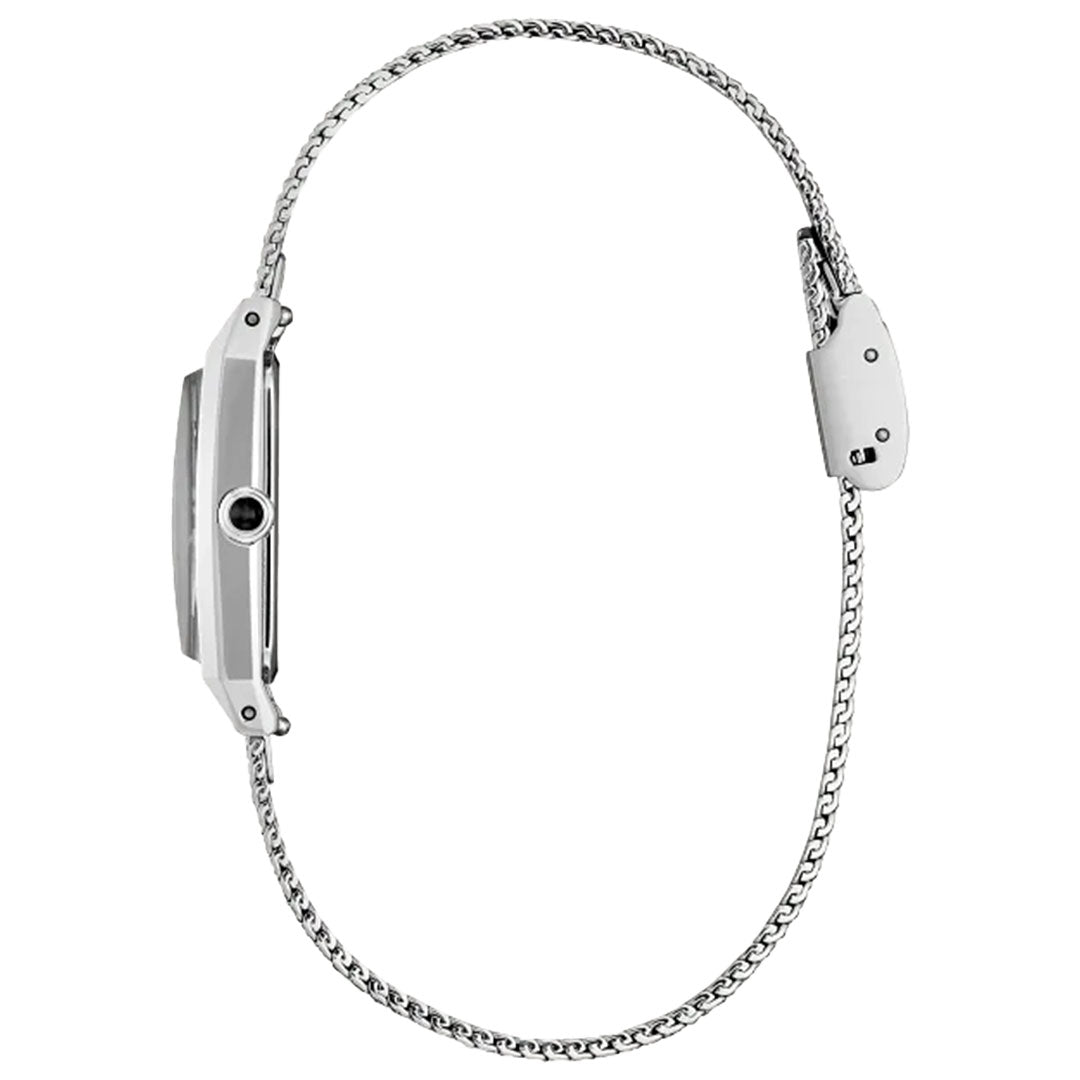 The CITIZEN Fio Eco-Drive 14.3mm Watch features a slim silver stainless steel case, delicate chain-link band with clasp, and a visible crown on the left side.