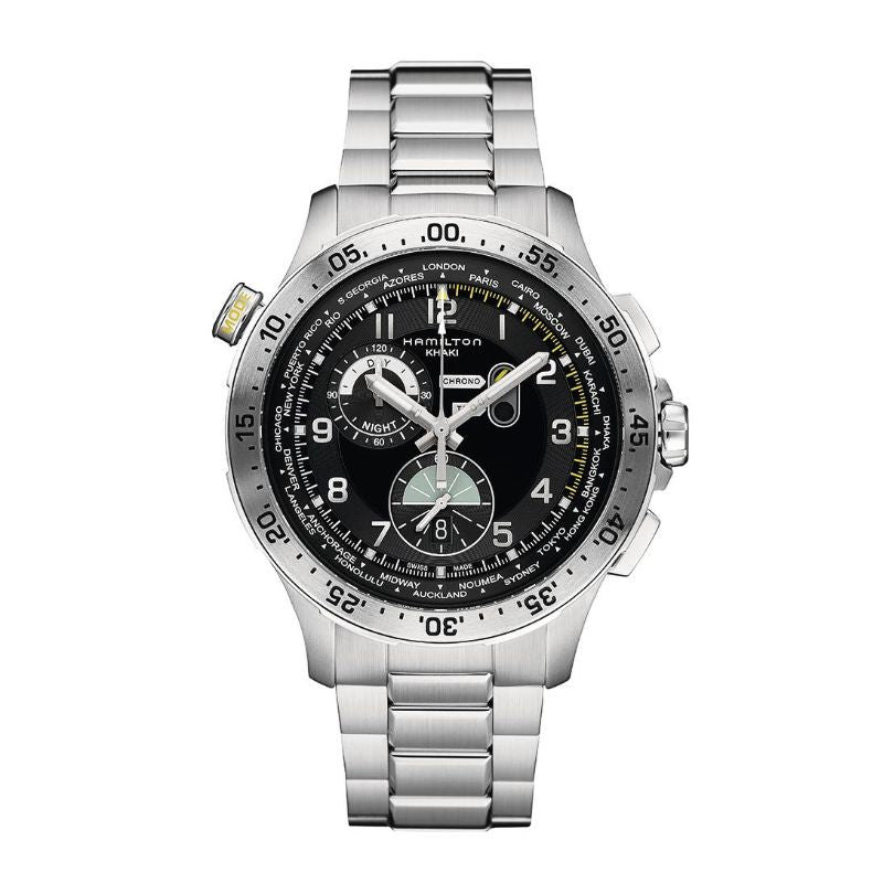 Hamilton Khaki Aviation Worldtimer Chrono Quartz 45mm Watch