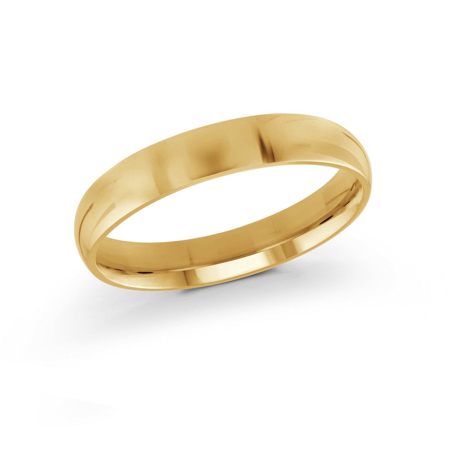A simple and elegant Malo 10K Yellow Gold 4mm Wedding Band with a smooth finish, photographed against a white background.