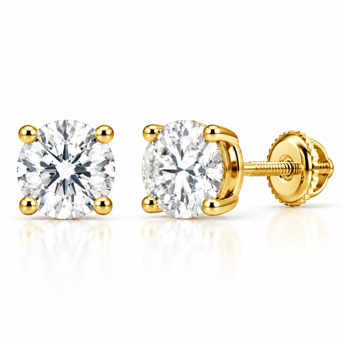 Raffi&Co.® 14K Yellow Gold 3.60 ct tw Round Lab Grown Diamond Stud Earrings — front view