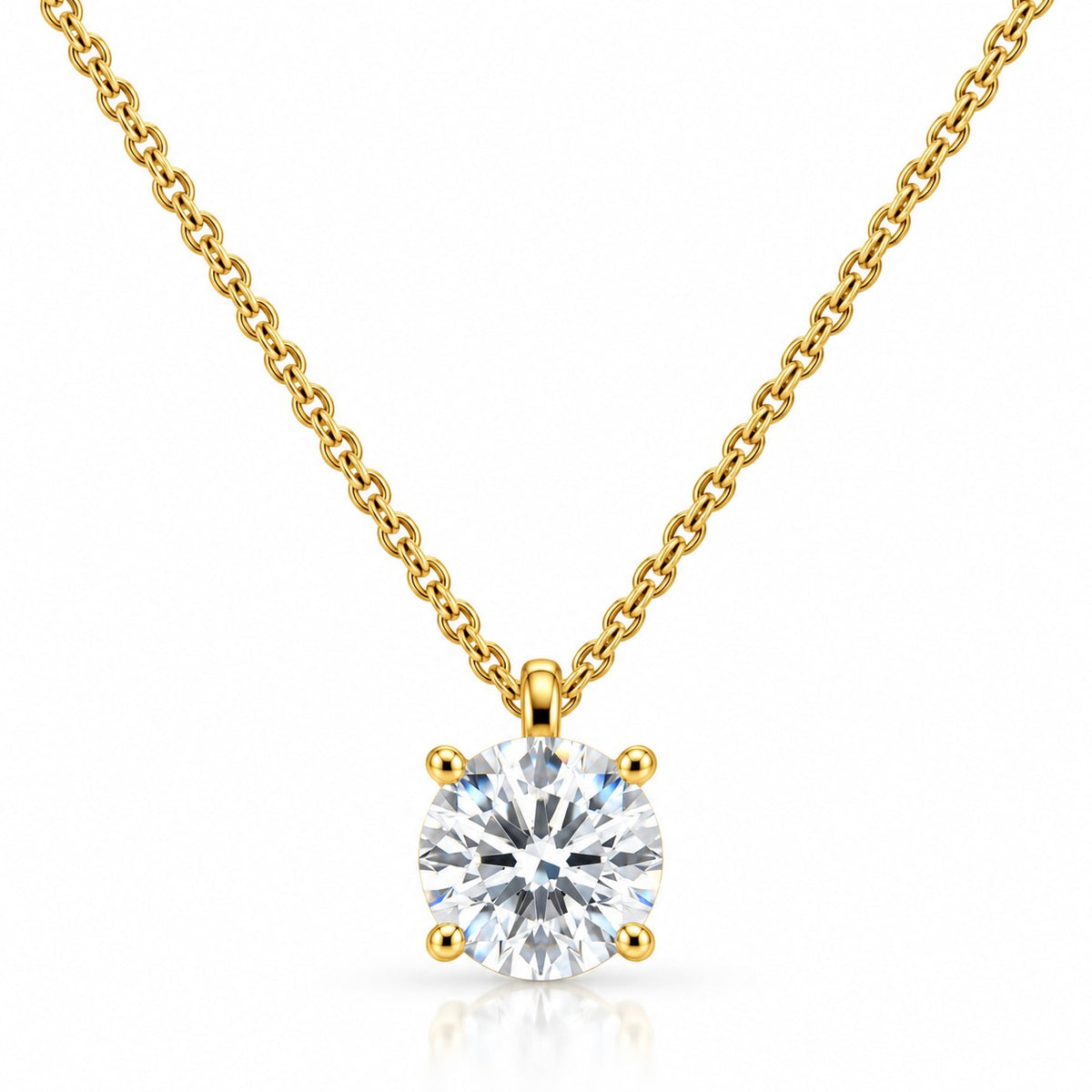 Raffi&Co.® 14K Yellow Gold 2.56 ct Round Lab Grown Diamond Solitaire Pendant Necklace — front view
