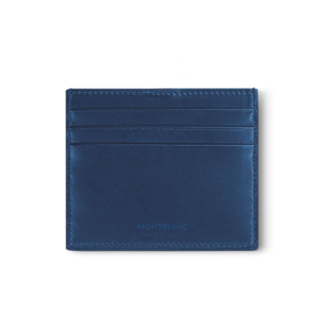 This refined cardholder from the Montblanc Extreme 3.0 collection features a sleek and dark blue full-grain leather design with multiple vertically arranged card slots. The name "Montblanc Extreme 3.0" is subtly embossed at the bottom, adding a touch of elegance to this sophisticated accessory.