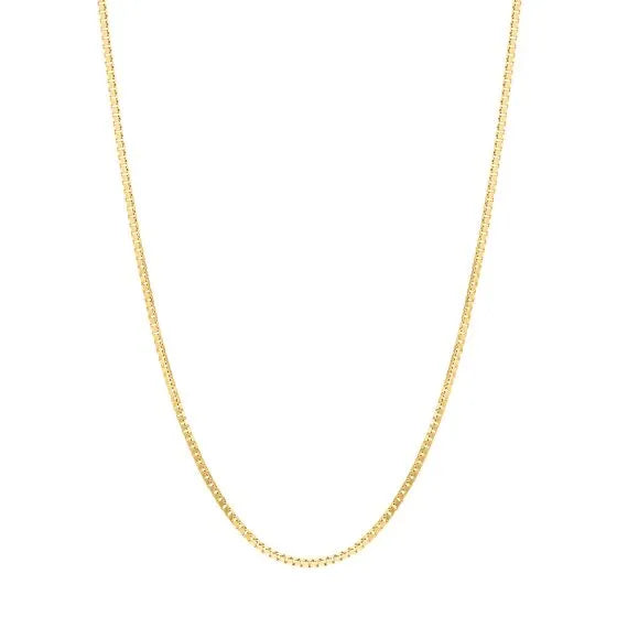 A 14K yellow gold chain necklace with fine links and a secure lobster clasp from Raffi Jewellers - Canada is elegantly showcased on a white background.