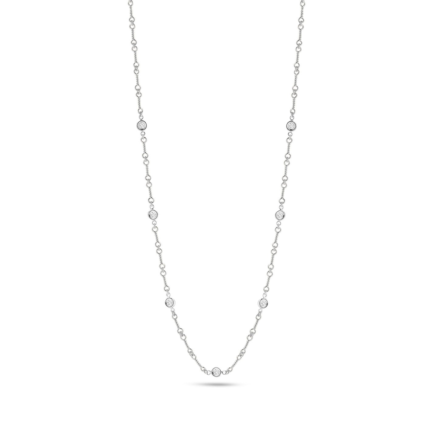 Roberto Coin Diamonds By The Inch 18K White Gold Seven Station Necklace