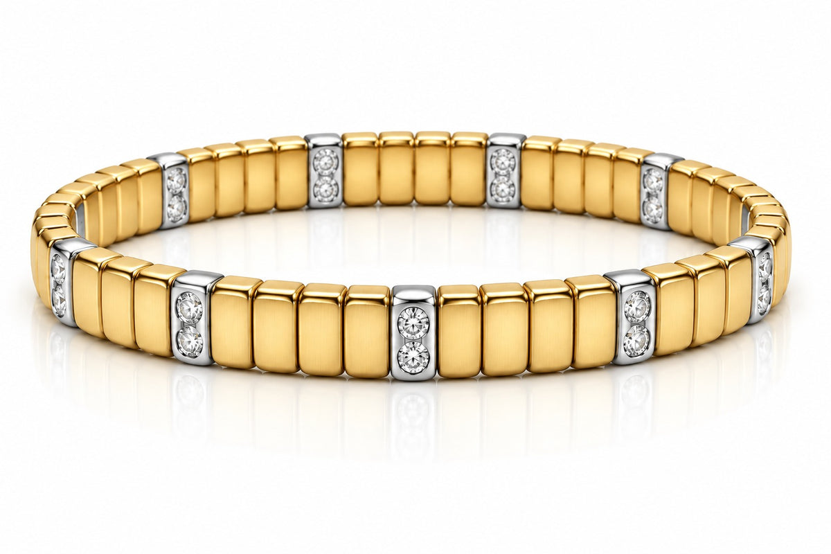 Raffi&Co.® 18K Yellow Gold 0.83 ctw Round Diamond Flexible Bracelet — front view