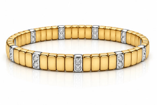 Raffi&Co.® 18K Yellow Gold 0.83 ctw Round Diamond Flexible Bracelet — front view