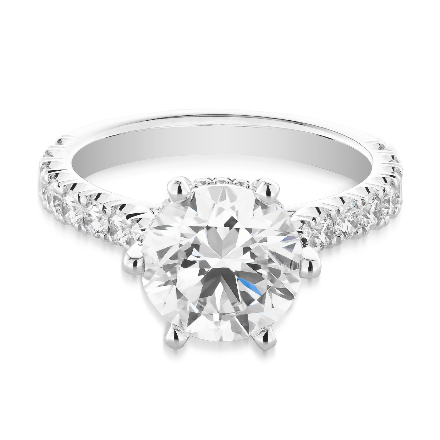 Raffi&Co.® 14K White Gold Round Brilliant Hidden Halo Diamond Engagement Ring