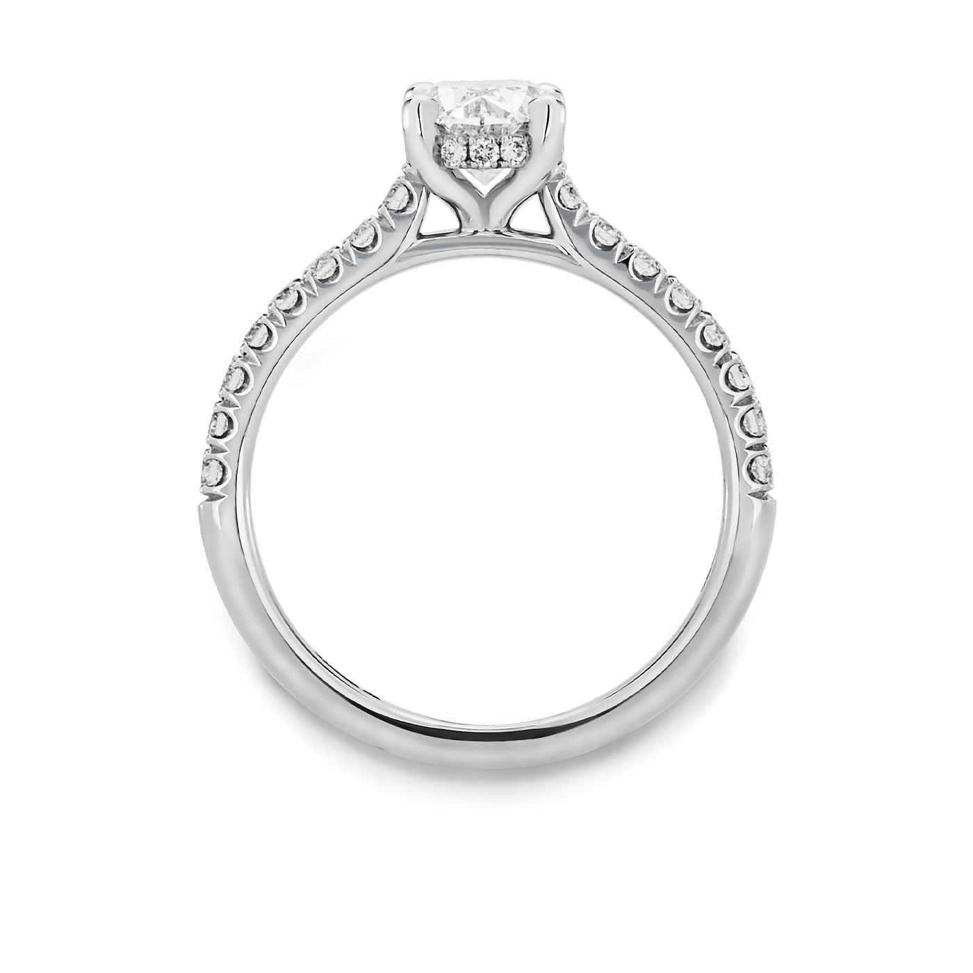Raffi&Co.® 14K White Gold Oval with Round Brilliant Hidden Halo Diamond Engagement Ring