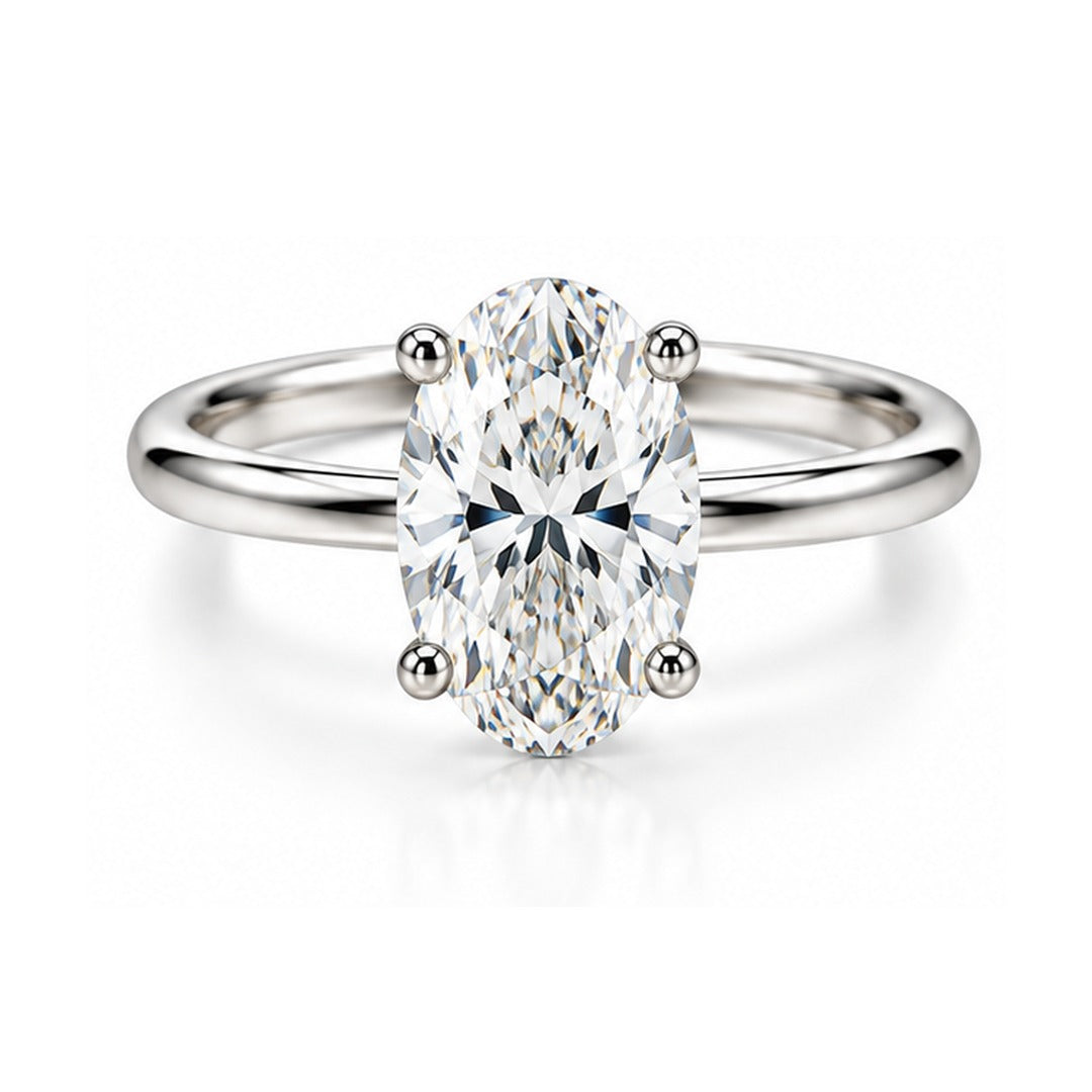 Raffi&Co.® 14K White Gold 3.02 ct Oval Lab Grown Diamond Solitaire Engagement Ring — front view