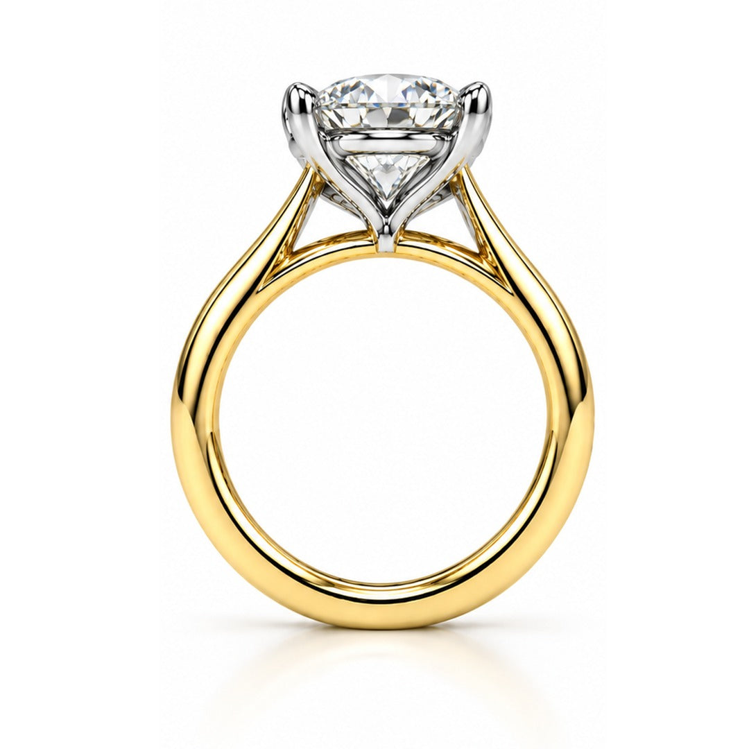 Raffi&Co.® 14K Yellow Gold 3.00 ct Round Lab Grown Diamond Solitaire Engagement Ring — angle view