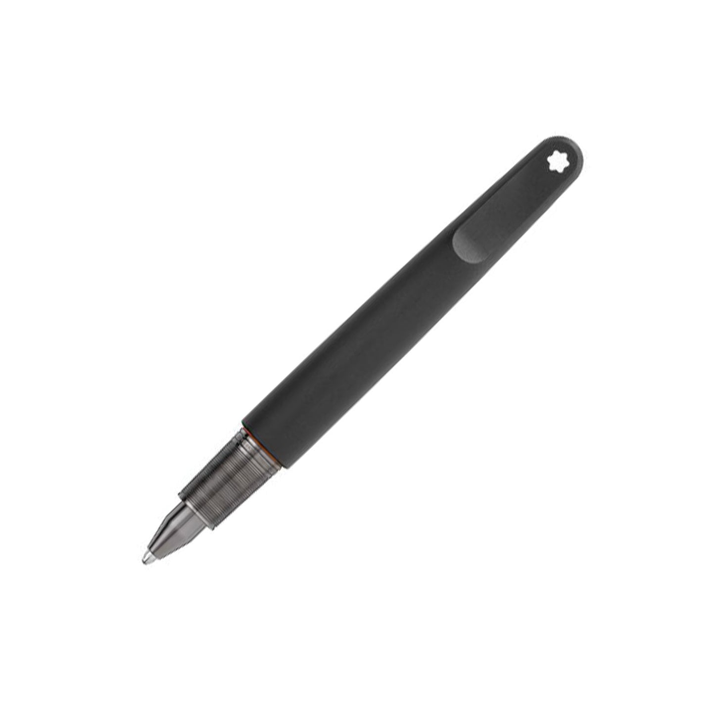 Discover the refined elegance of the Montblanc M Ultra Black Ballpoint Pen, crafted by Montblanc with a stylish silhouette and a distinctive metal tip. This professional-grade writing instrument includes a handy clip and is beautifully displayed against a simple white background.