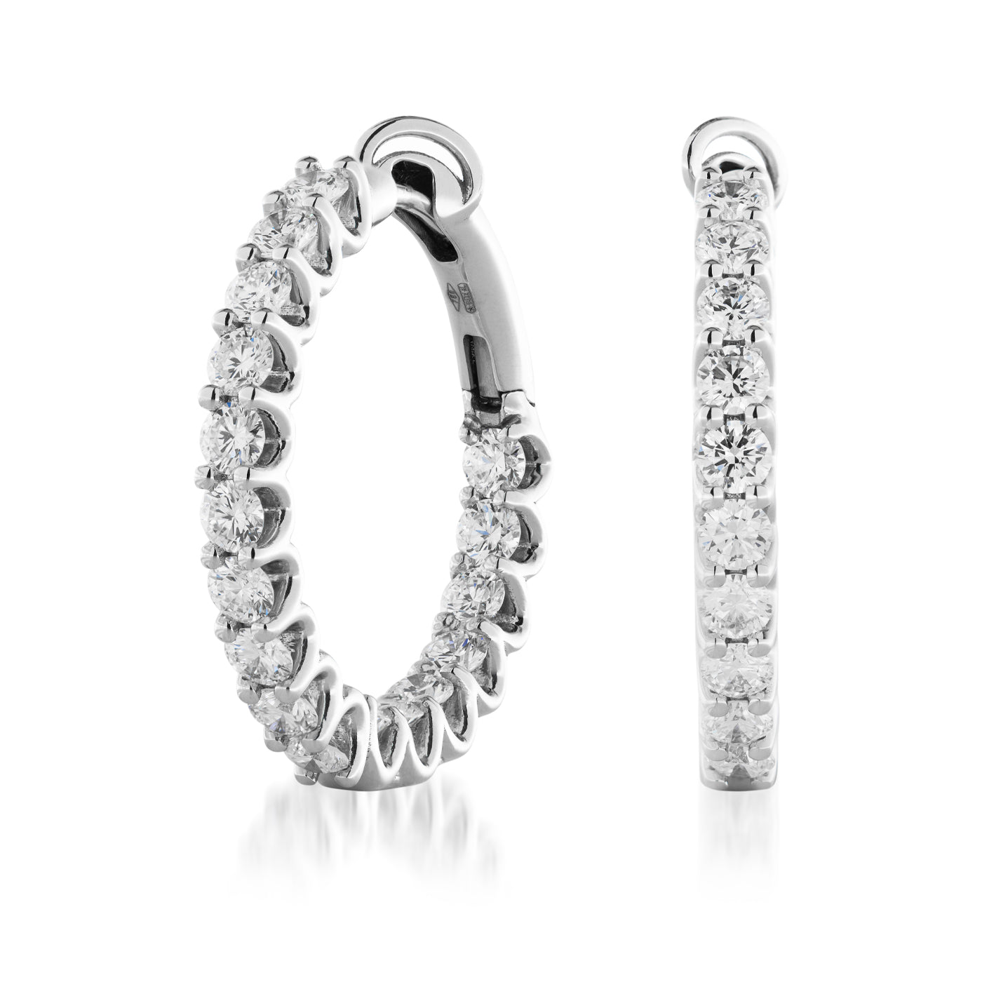 Raffi&Co.® 18K White Gold Diamond Hoop Earrings