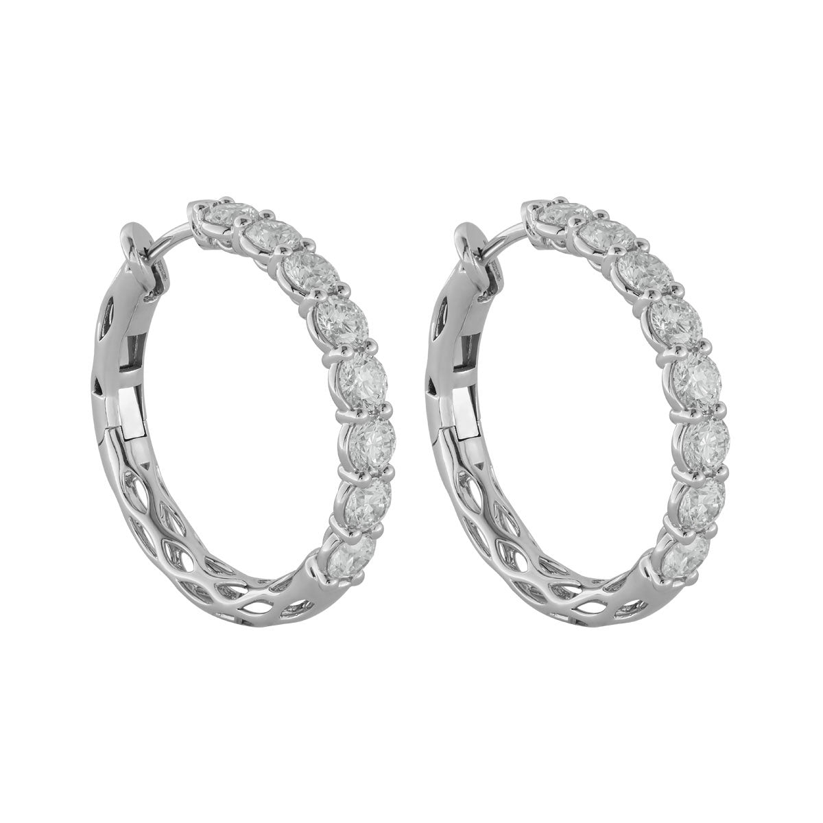 Raffi&Co.® 14K White Gold Diamond Hoop Earrings