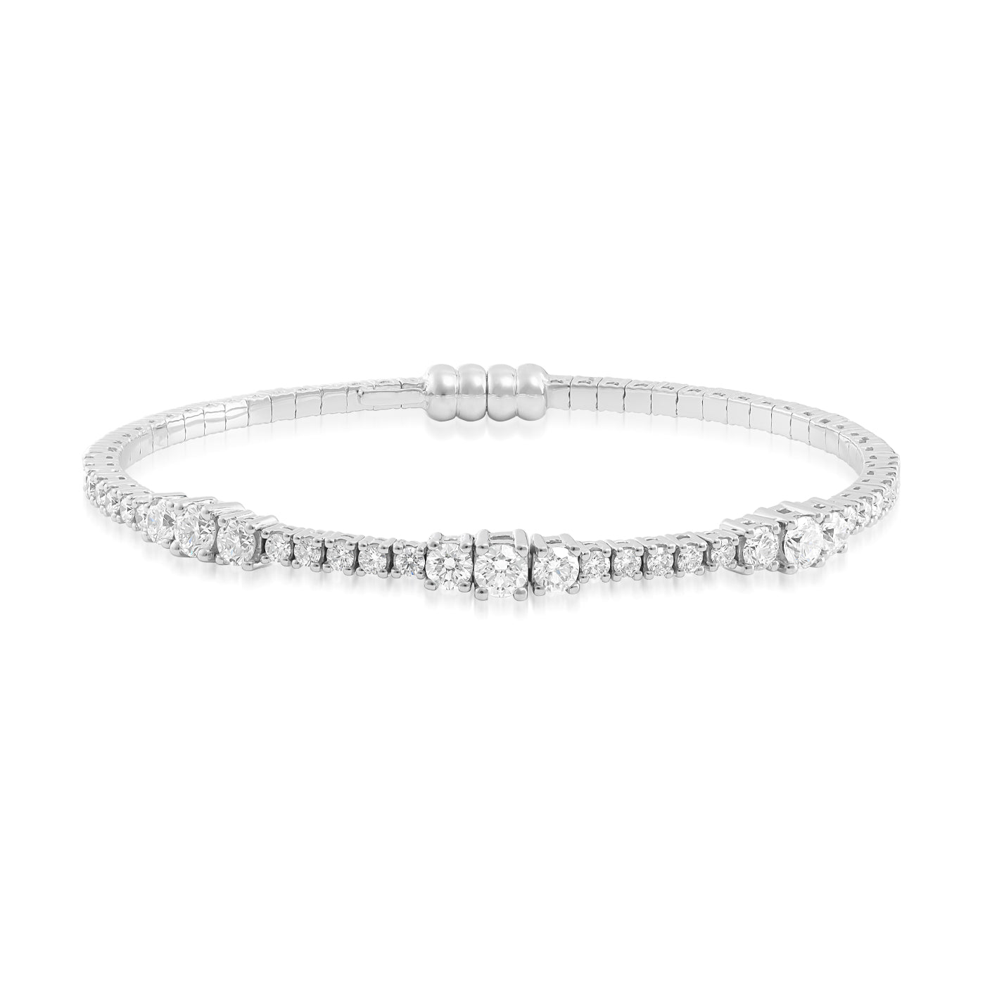 Introducing the Raffi&Co.® 18K White Gold Diamond Bracelet, an exquisite creation by Raffi&Co. This bracelet showcases a sophisticated design adorned with 1.91 carats of dazzling diamonds and offers both magnetic and clasp closures for ultimate convenience and style.