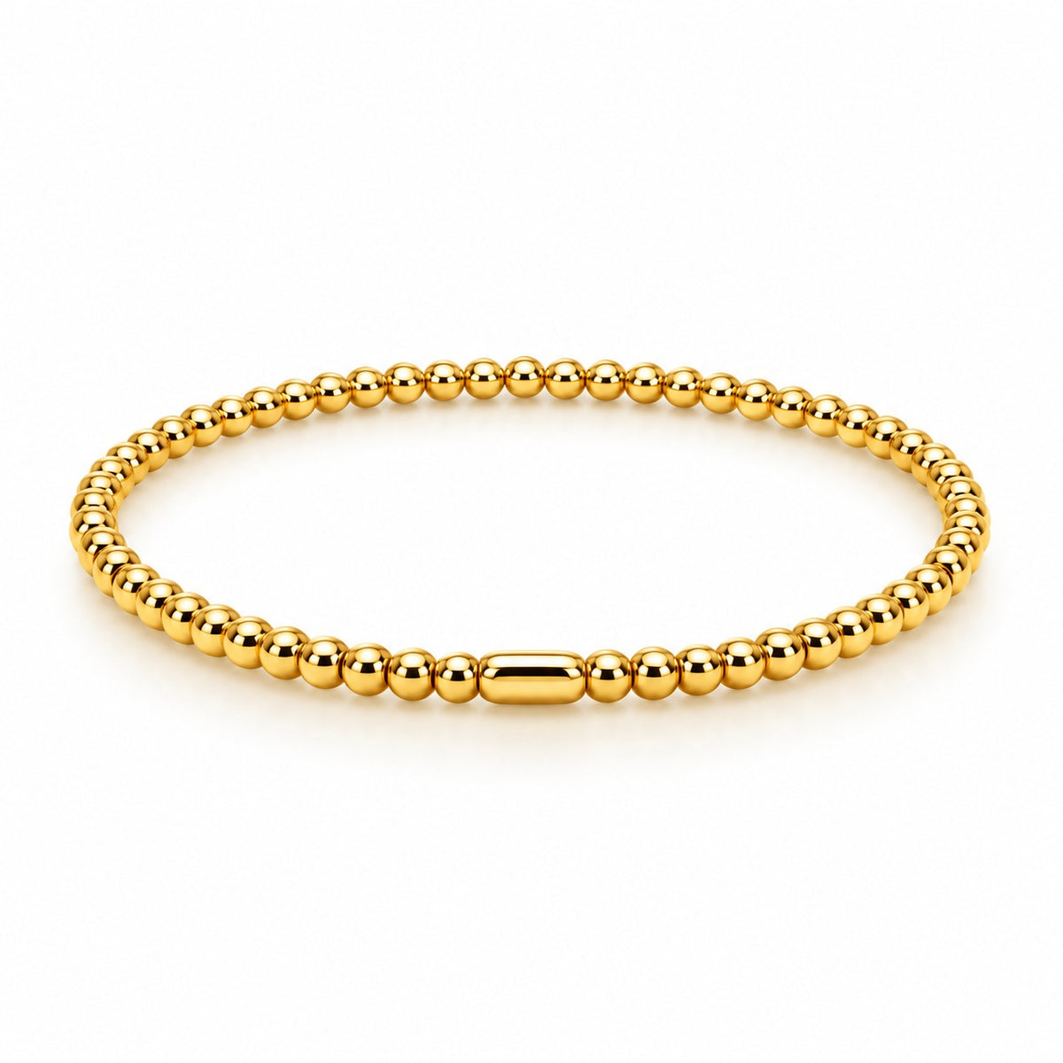 Raffi&Co.® 18K Yellow Gold Bead Bracelet with Bar Station — front view