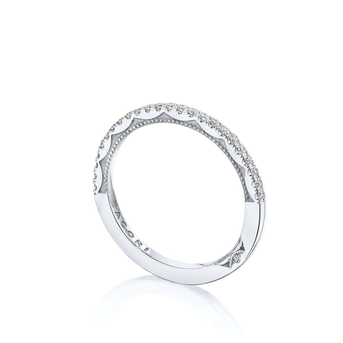 Tacori Sculpted Crescent  18K White Gold Round Brilliant Diamond Anniversary Ring