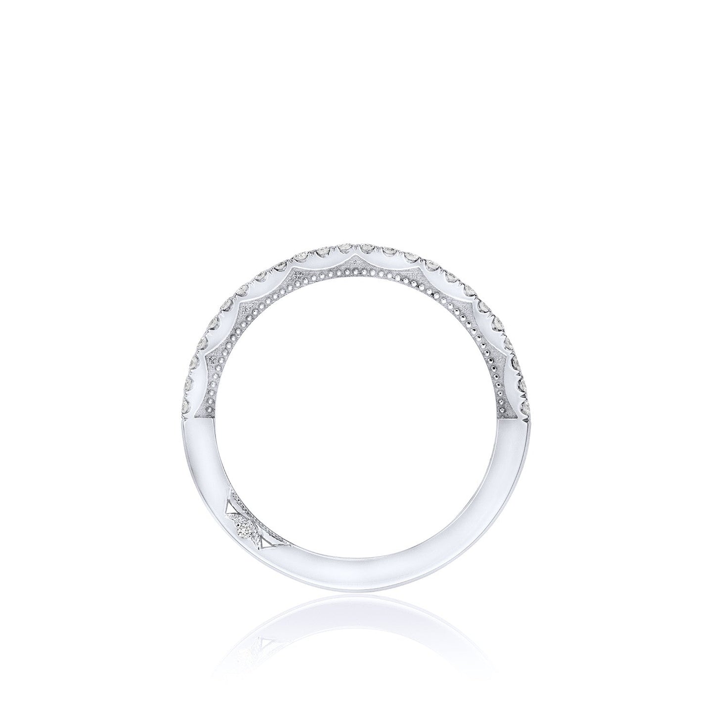 Tacori Sculpted Crescent  18K White Gold Round Brilliant Diamond Anniversary Ring