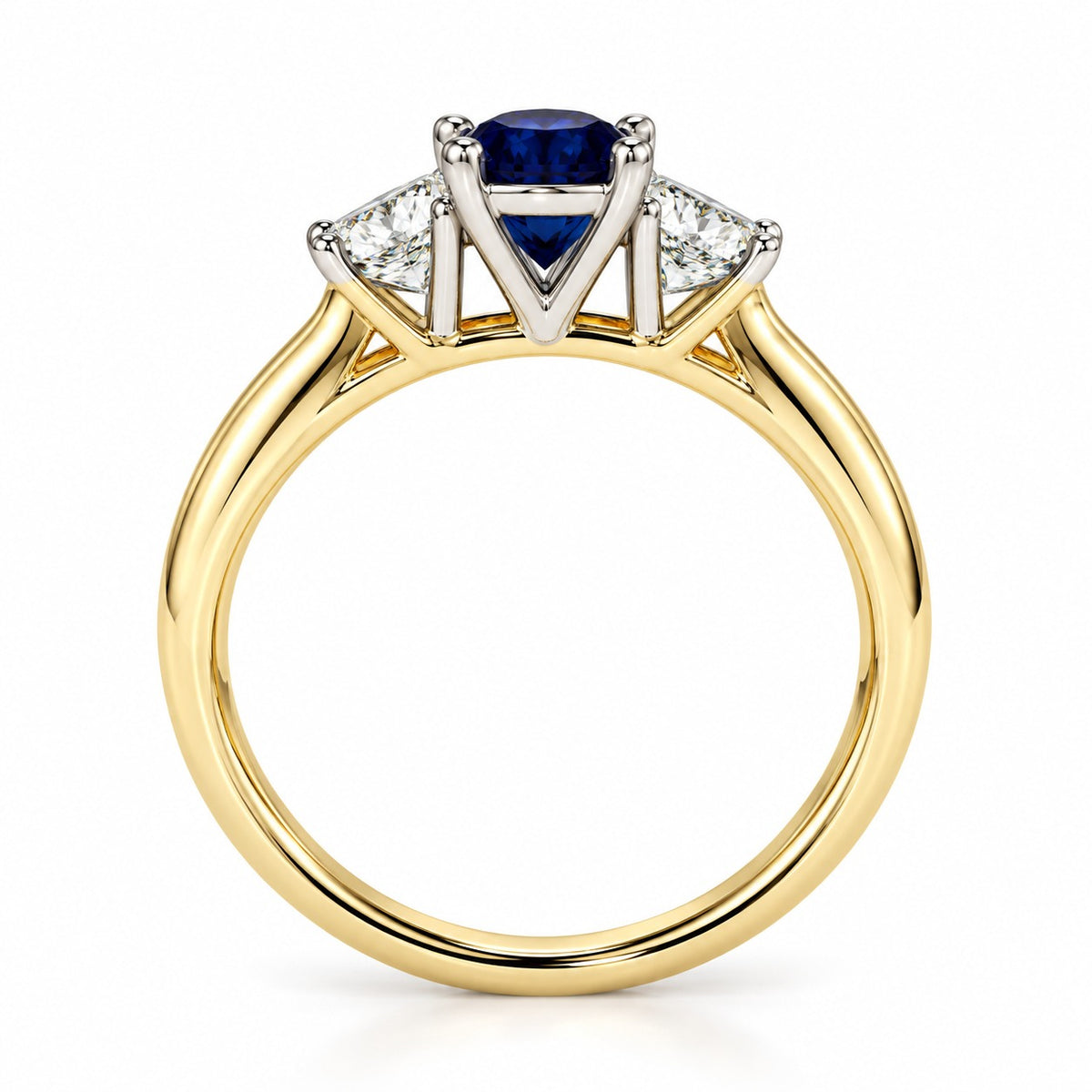 Raffi&Co.® 14K Yellow Gold Oval Lab-Created Sapphire and Lab Grown Diamond Ring — angle view