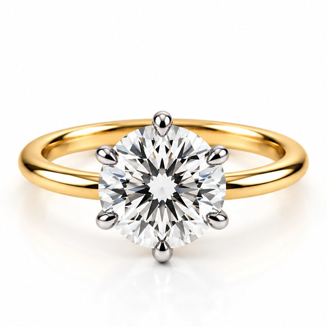 Raffi&Co.® 14K Yellow Gold 3.04 ct Round Lab Grown Diamond Hidden Halo Engagement Ring — front view