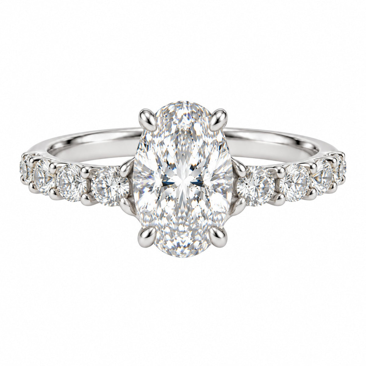 Raffi&Co.® 14K White Gold 2.01 ct Oval Lab Grown Diamond Engagement Ring — front view