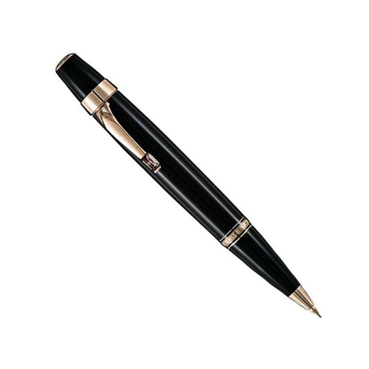 A sleek Montblanc Bohème Marron Versatile Pen lies diagonally against a plain white background. The pen's gold-accented clip and tip are prominently visible, highlighting its elegant and sophisticated design as a luxury writing instrument by Montblanc.