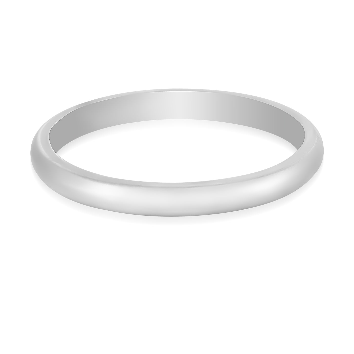 A simple, elegant Raffi&Co.® Classic Platinum Wedding Band with a smooth, polished surface, showcasing a sophisticated design—a timeless symbol of love set against a plain white background.