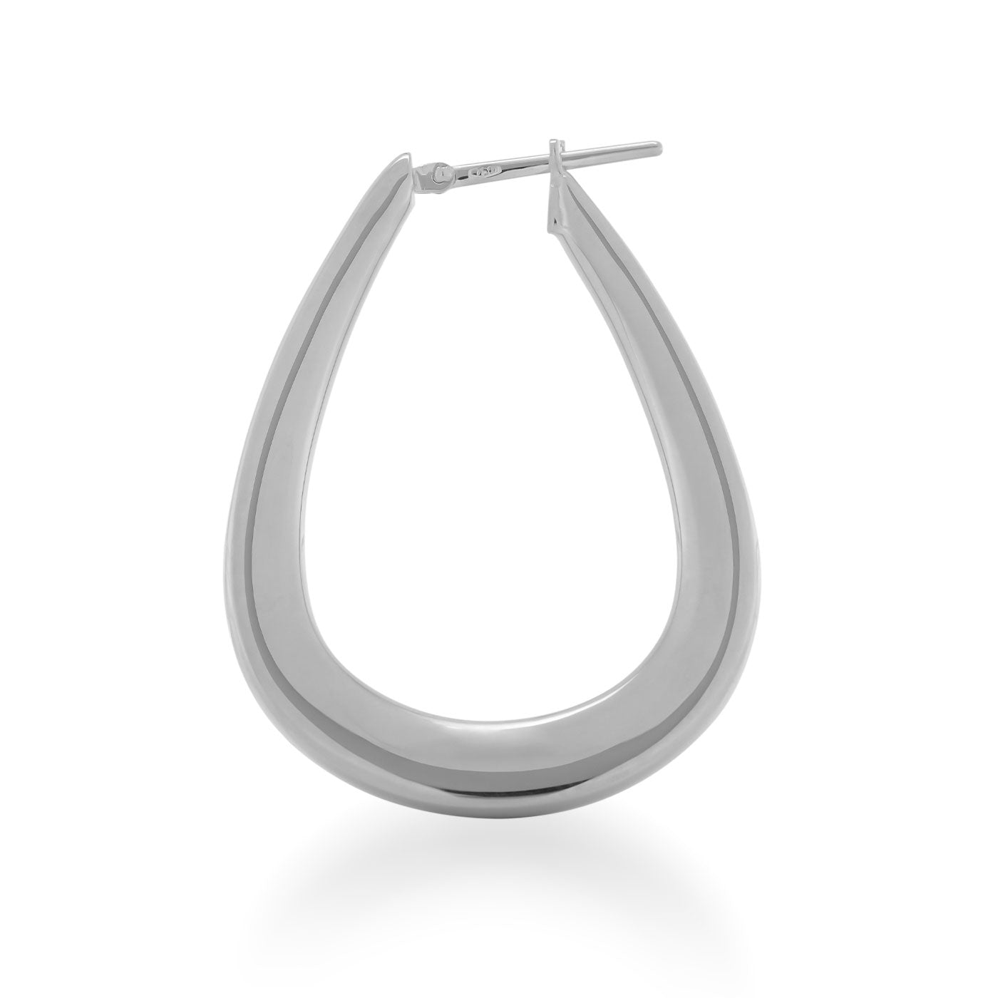 Discover the luxury of Raffi&Co.® 18K White Gold Hoop Earrings. Featuring a teardrop shape and a smooth, polished finish showcased against a plain white background, these stunning earrings redefine sophistication and style.