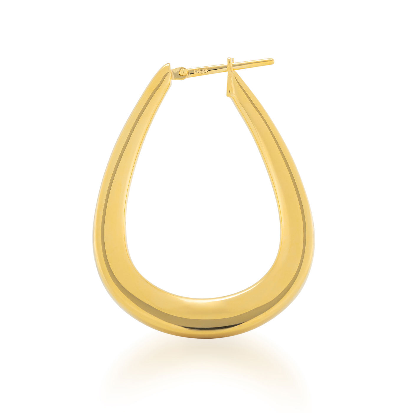 From the Raffi&Co jewelry line, these elegant Raffi&Co.® 18K Yellow Gold Hoop Earrings are teardrop-shaped with a latch back closure, crafted in shining 18K yellow gold and beautifully presented against a plain white background.