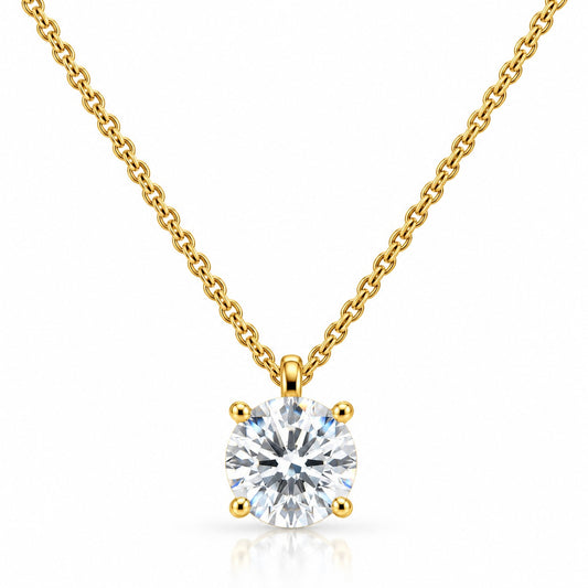 Raffi&Co.® 14K Yellow Gold 0.54 ct Round Lab Grown Diamond Solitaire Pendant Necklace — front view