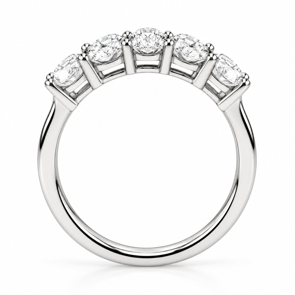 Raffi&Co.® 14K White Gold 1.50 ctw Oval Lab Grown Diamond Five-Stone Band — angle view