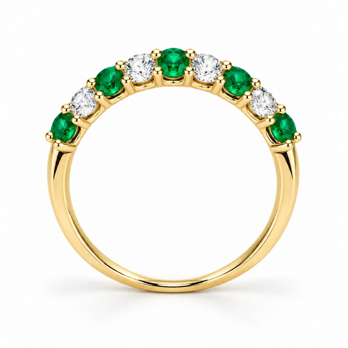 Raffi&Co.® 14K Two-Tone Gold Emerald and Lab Grown Diamond Anniversary Ring — angle view