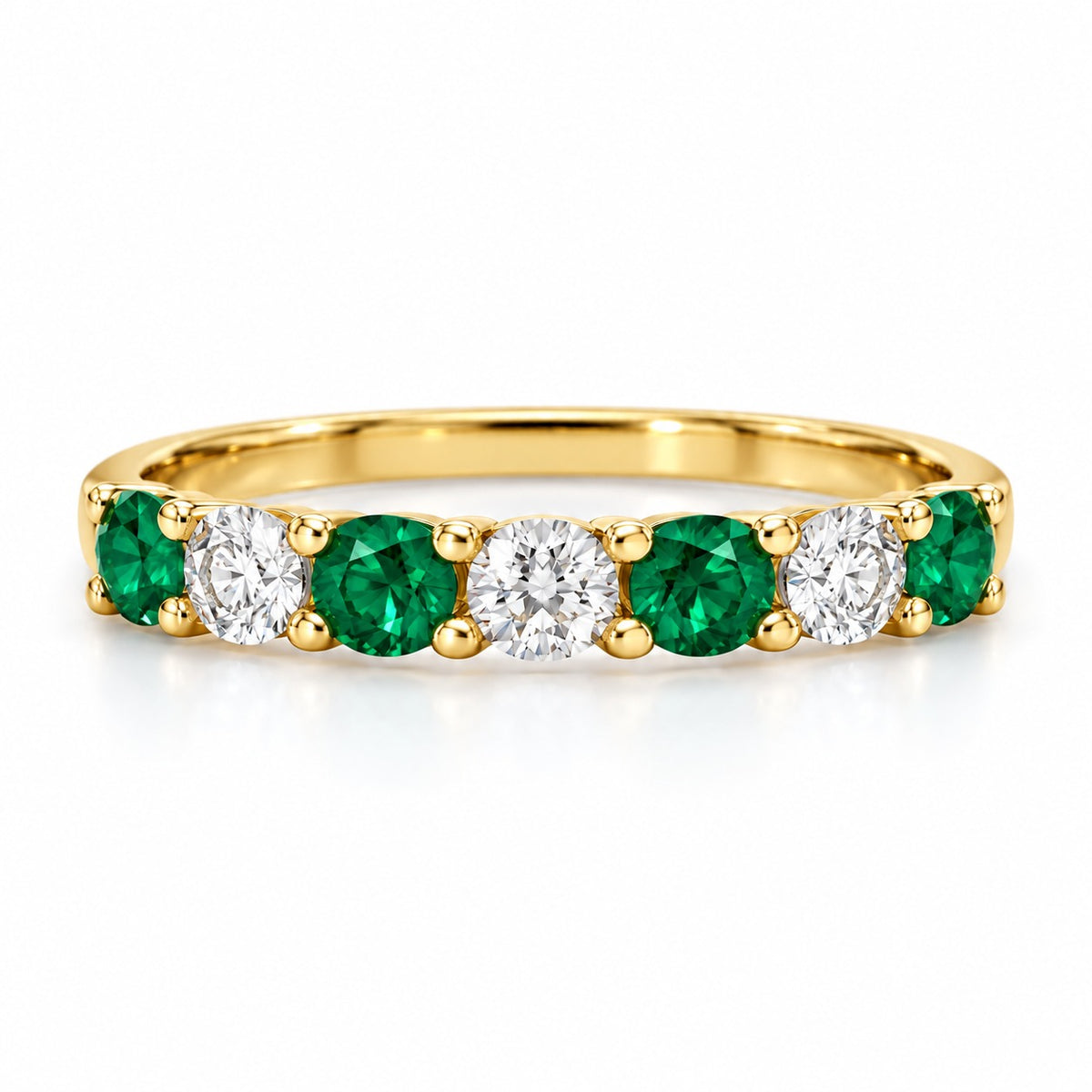Raffi&Co.® 14K Two-Tone Gold Emerald and Lab Grown Diamond Anniversary Ring — front view