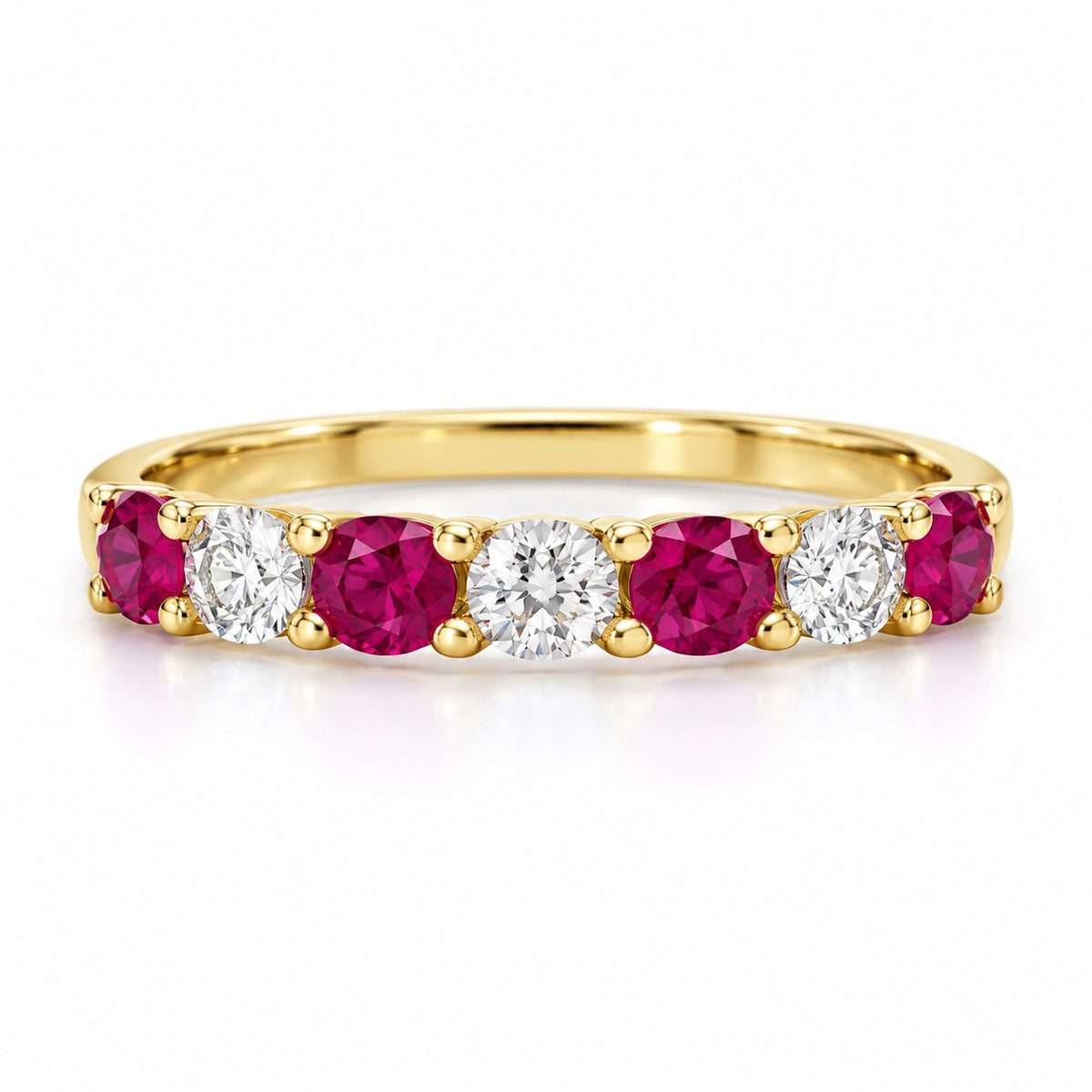 Raffi&Co.® 14K Two-Tone Gold Ruby and Lab Grown Diamond Anniversary Ring — front view