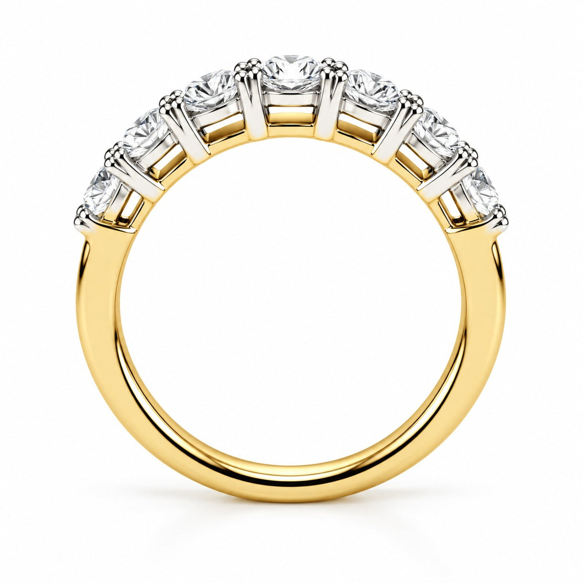 Raffi&Co.® 14K Two-Tone Gold 1.50 ctw Round Lab Grown Diamond Wedding Band — angle view