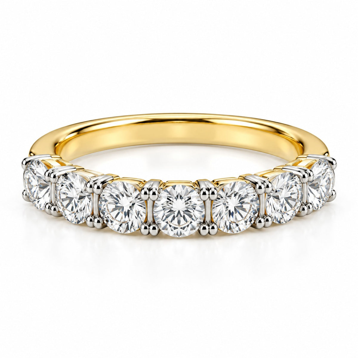 Raffi&Co.® 14K Two-Tone Gold 1.50 ctw Round Lab Grown Diamond Wedding Band — front view