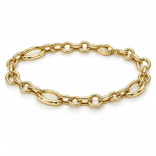 Raffi&Co.® 18K Yellow Gold Mixed Link Bracelet — front view