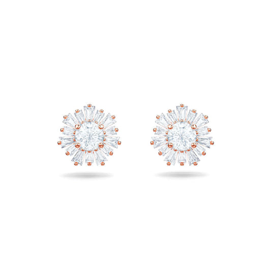 The Swarovski Attract Mix Cut Stud Earrings radiate timeless elegance with their sophisticated design. Each silver-toned piece features a central circular gem surrounded by dazzling baguette-cut stones, making them the perfect Mother's Day gift for those who appreciate sparkling sophistication.
