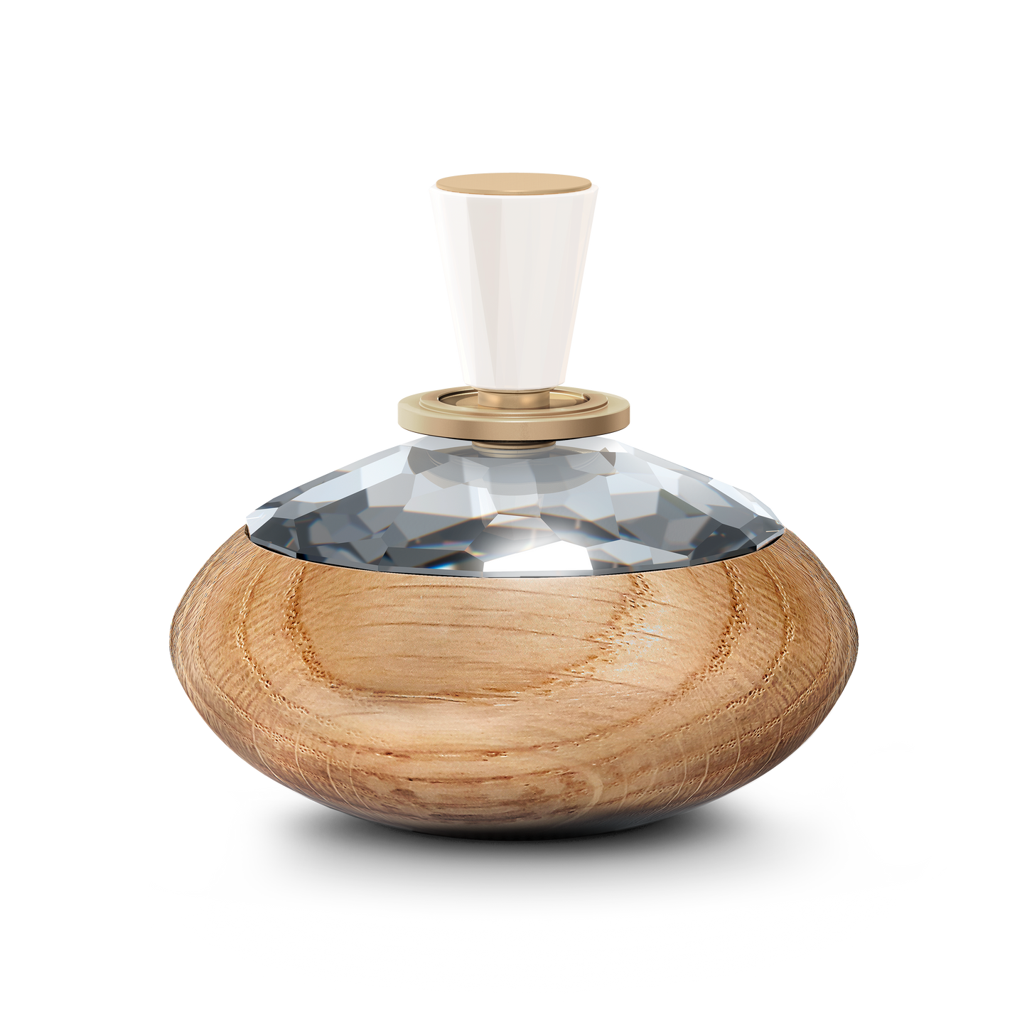 The Swarovski Elegance of Africa Decorative Box, featuring the Ujamaa Crystal design, stands elegantly with its sleek facets and sophisticated finish, embodying exquisite home décor against a plain background.