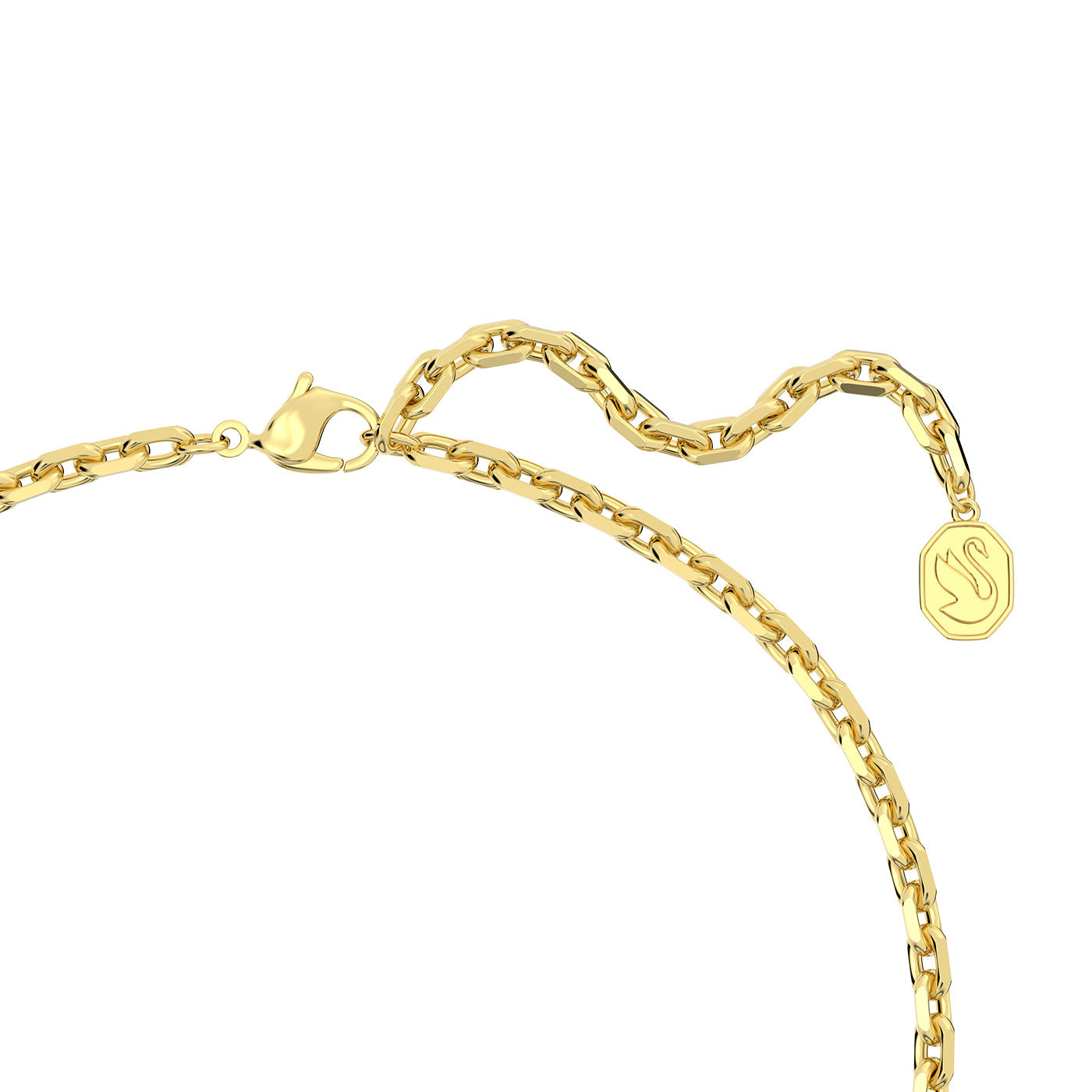 A stunning necklace from Swarovski, the Mixed Round Cuts Rota design features an octagonal pendant with an engraved "S" suspended on a gold-tone plated chain that includes a secure lobster claw clasp.