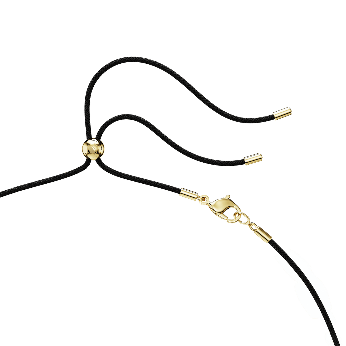 A close-up of the Swarovski Lucent pendant, featuring an octagon shape in yellow with gold-tone plating—highlighting elegant gold jewelry accents and a secure clasp—set against a plain white background.