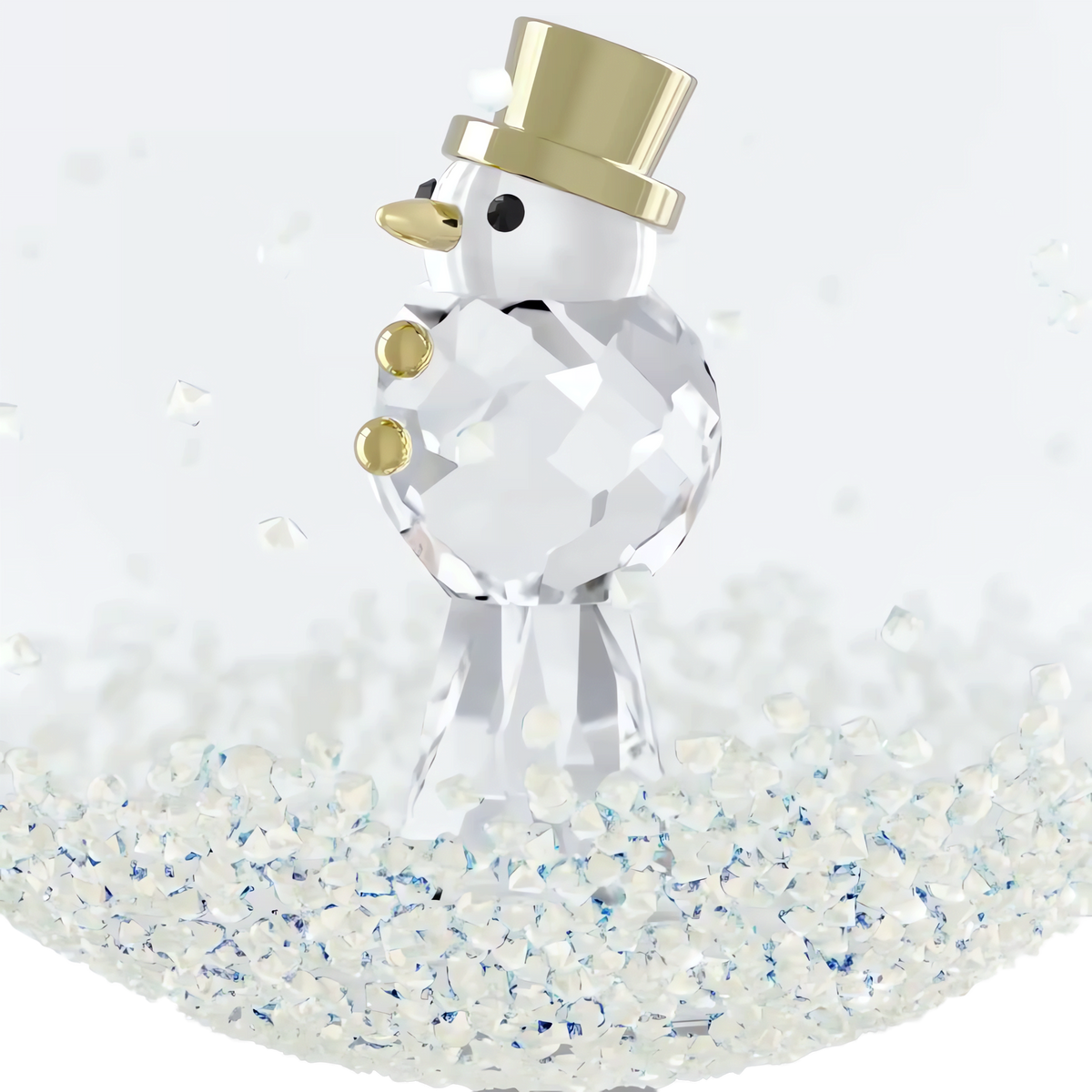 A dazzling Swarovski Annual Edition Ball Ornament 2026, crafted by Swarovski, glimmers among scattered crystals against a pale backdrop. This elegant piece is the perfect way to add sparkle and festive cheer to your holiday décor in 2026.