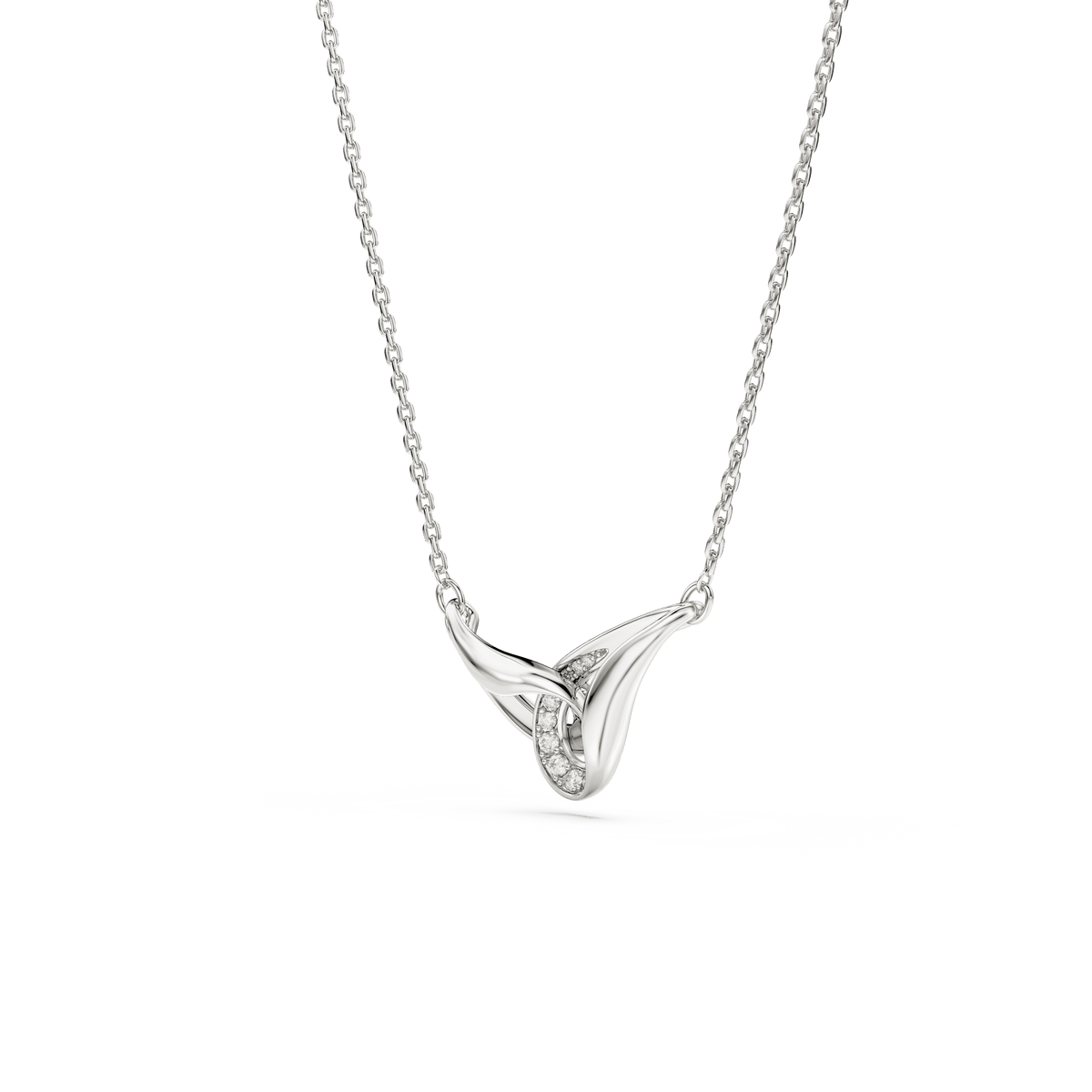 The Swarovski Classica pendant features an elegant, interlocking round-cut design set in white sterling silver, adorned with sparkling Swarovski Zirconia gemstones at the center, and is suspended from a delicate sterling silver chain.