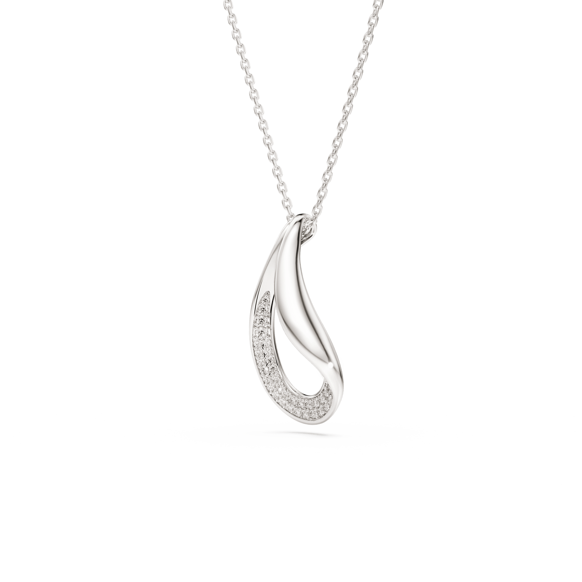 Swarovski Classica pendant, featuring a round cut design adorned with sparkling white stones on sterling silver, hangs elegantly from a long, delicate chain. Crafted by Swarovski, this timeless piece is a perfect blend of style and sophistication.