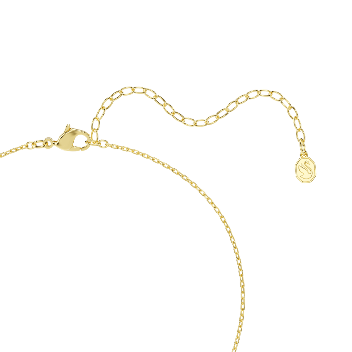 Elevate your style with the Swarovski Mesmera Y necklace, an elegant piece from Swarovski featuring a delicate 18K gold finish chain adorned with mixed-cut white crystals. The necklace is finished with a secure lobster clasp and an adjustable extension that ends in a small, round charm engraved with the iconic Swarovski logo. Perfect for layering or making a subtle statement on its own, this exquisite accessory adds a touch of sophistication to any look.