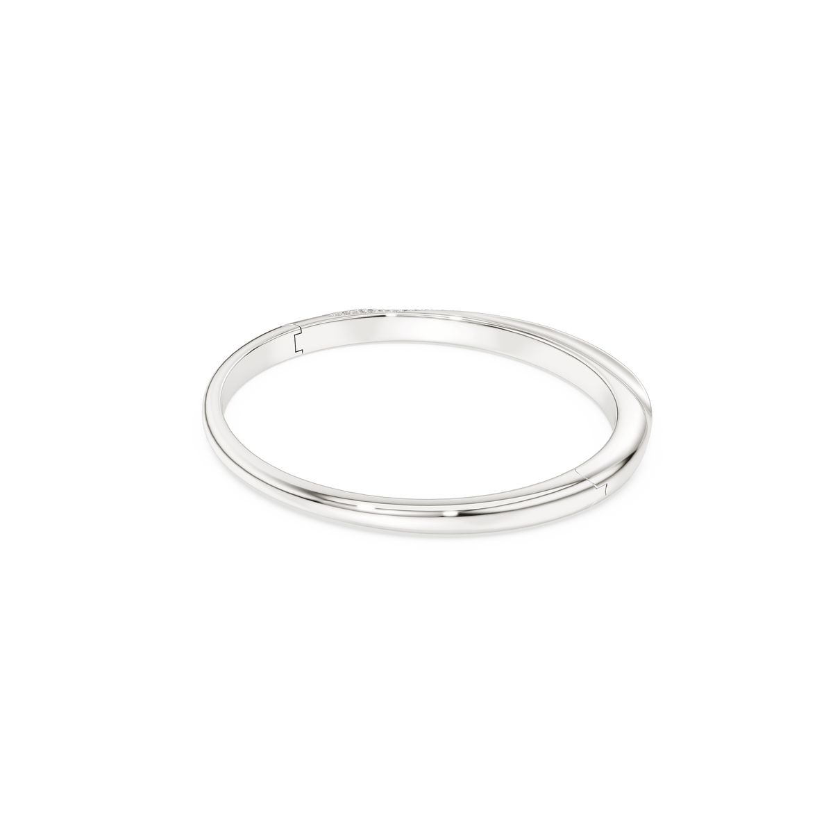 A simple, elegant Swarovski Classica bangle featuring round-cut white stones set in sterling silver with a smooth, polished finish, displayed on a plain white background.